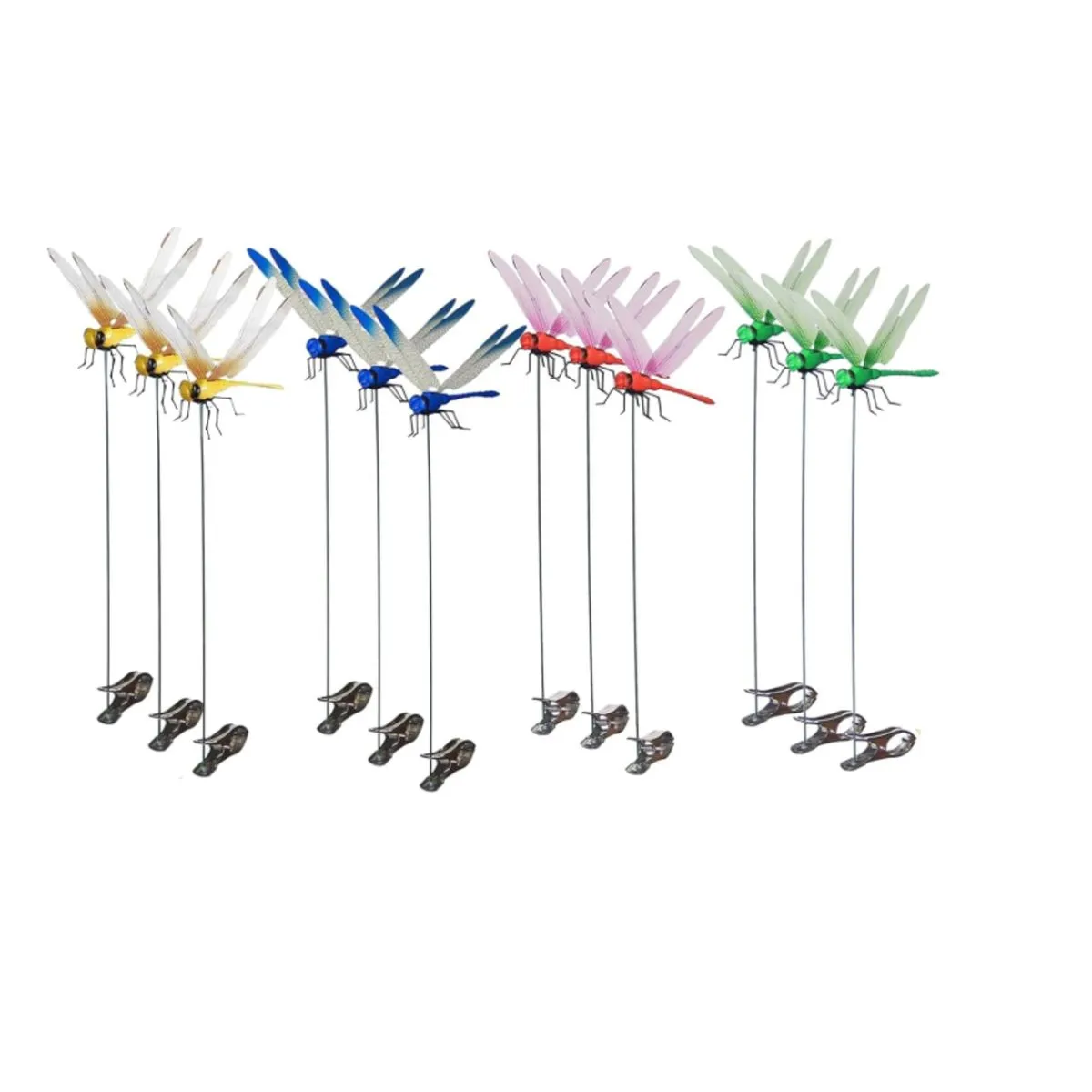 Dragonfly Bug Repellent Clips Outdoor Garden Decor 12 Pack