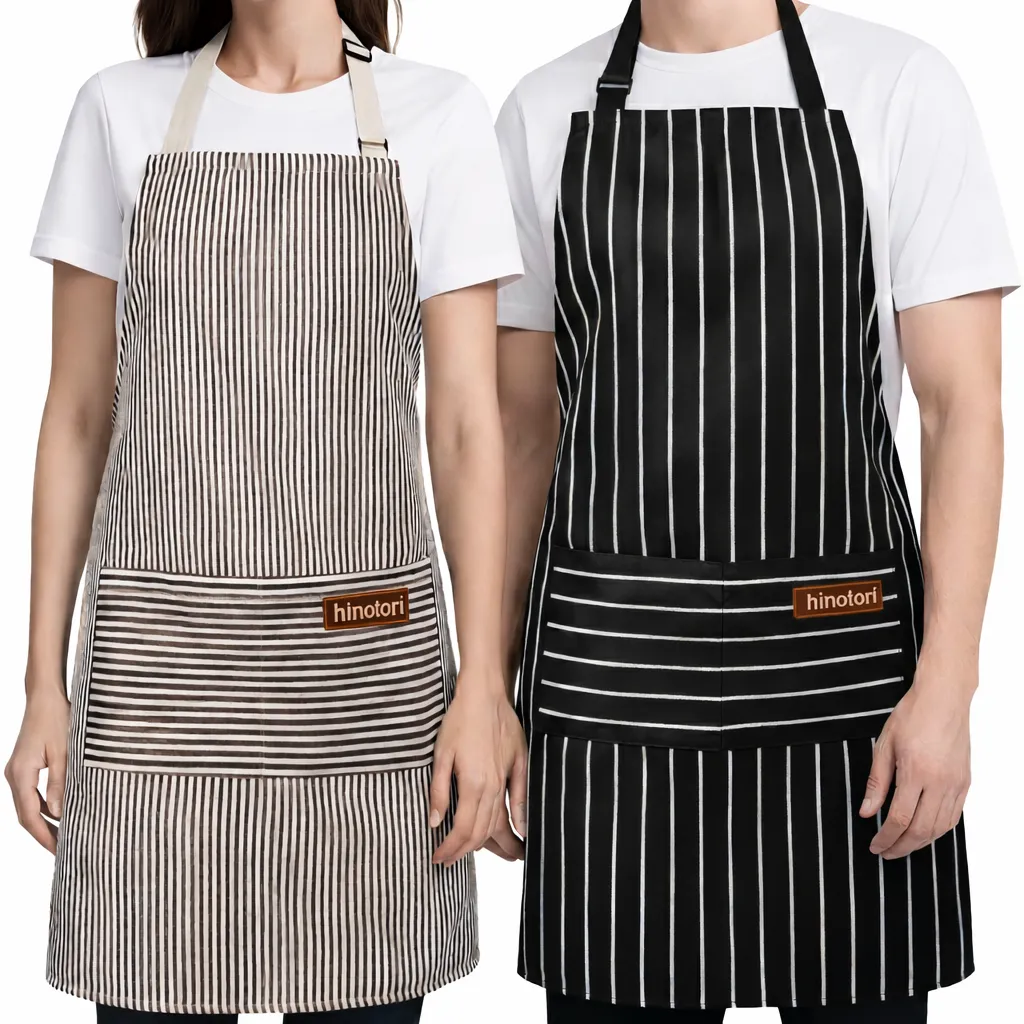 2 Pack Aprons Adjustable Neck Strap with 2 Pockets for Kitchen Braai Use