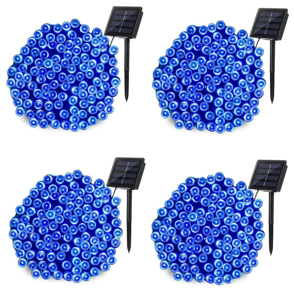 4 String Lights Fairy Lights Outdoor Solar - 100 LED Bulbs Christmas Light - Blue