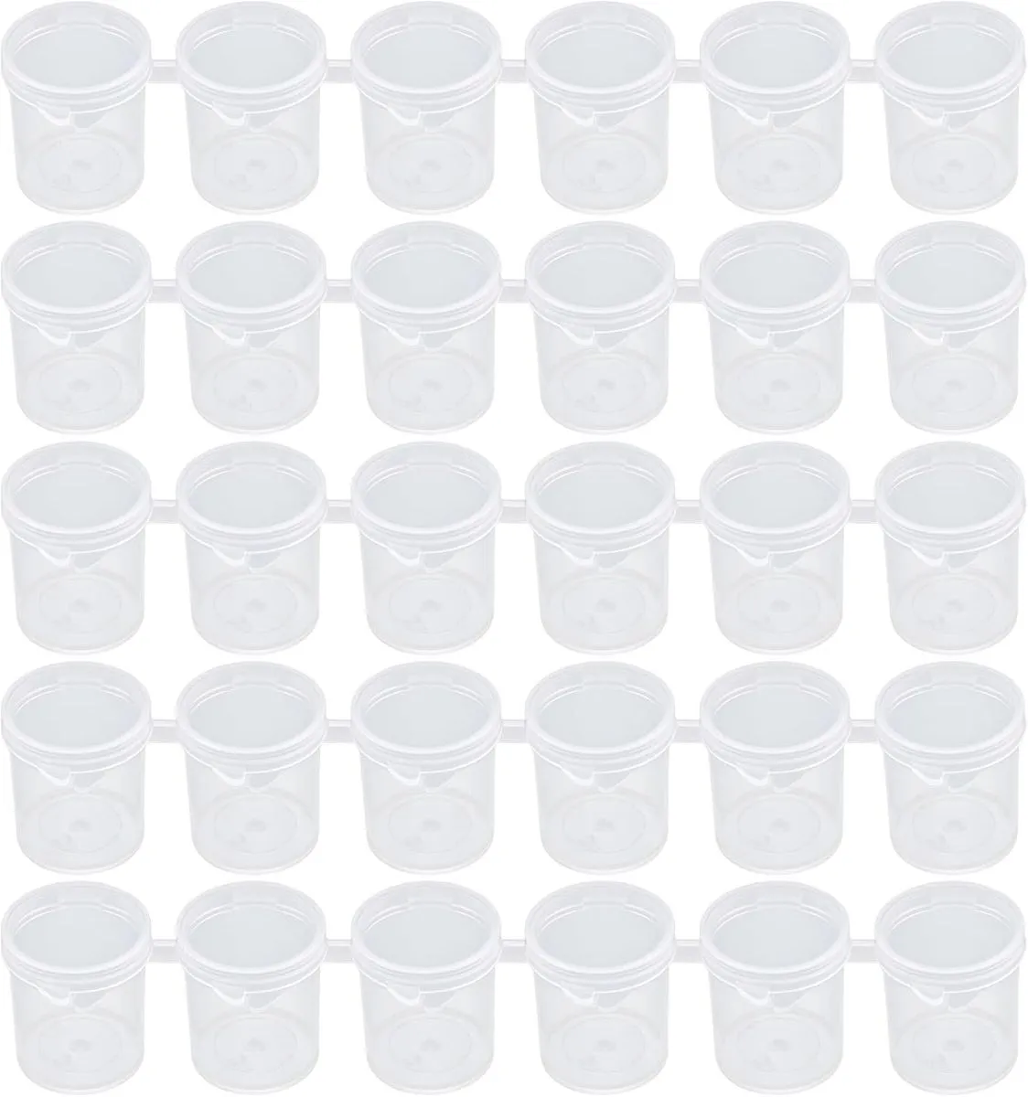 30 Pots Empty Paint Strips Pot Pod Arts Crafts Plastic Storage Containers