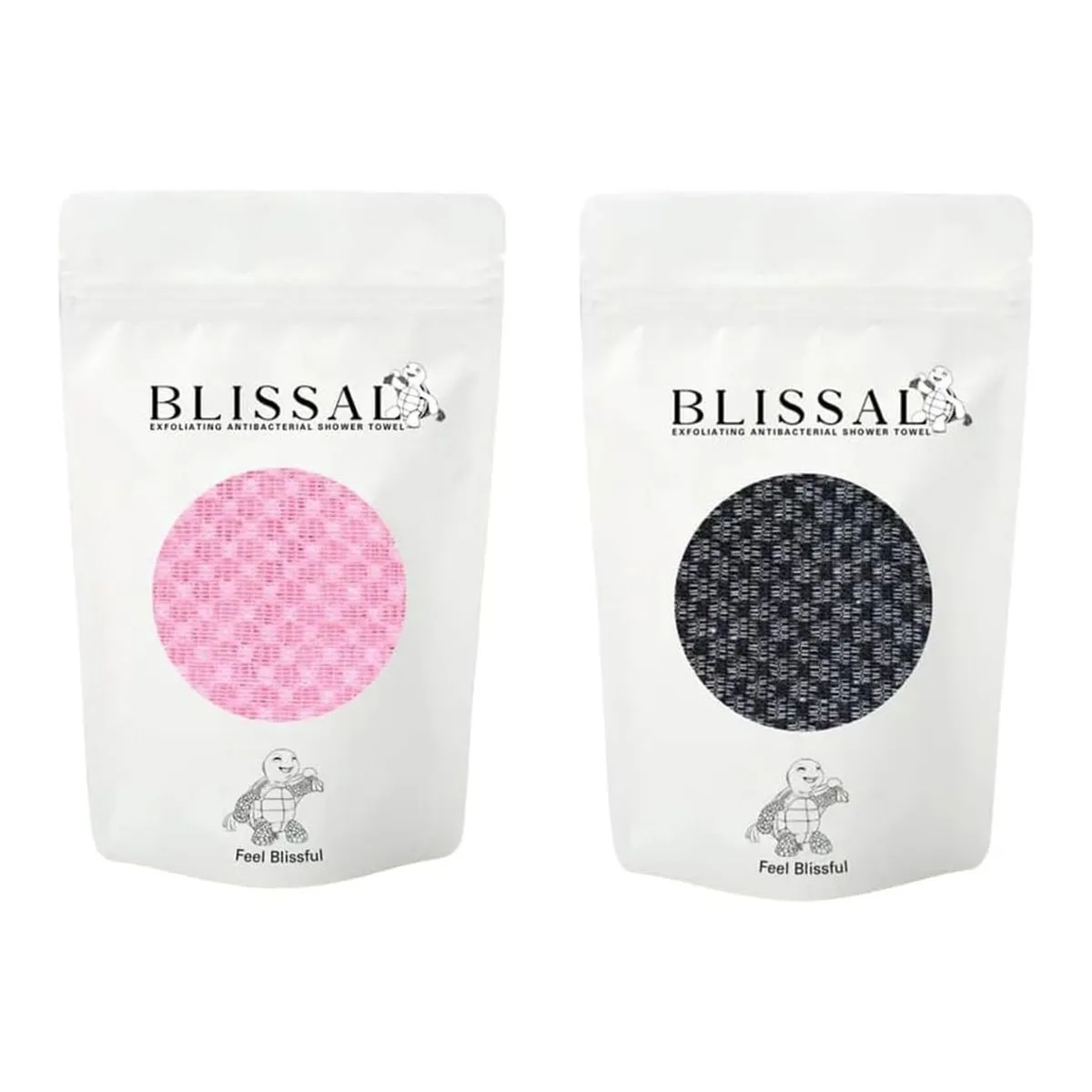 2pc Exfoliating Washcloth Face & Body Scrub Towel with 2 Sides for Bathroom