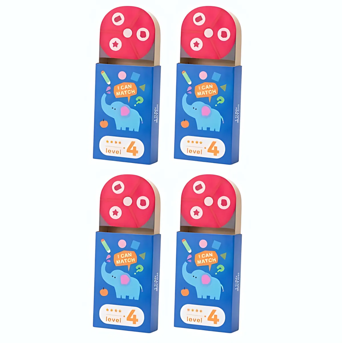 4 Pack - Shape & Colour Learning Toy For Kids - Blue