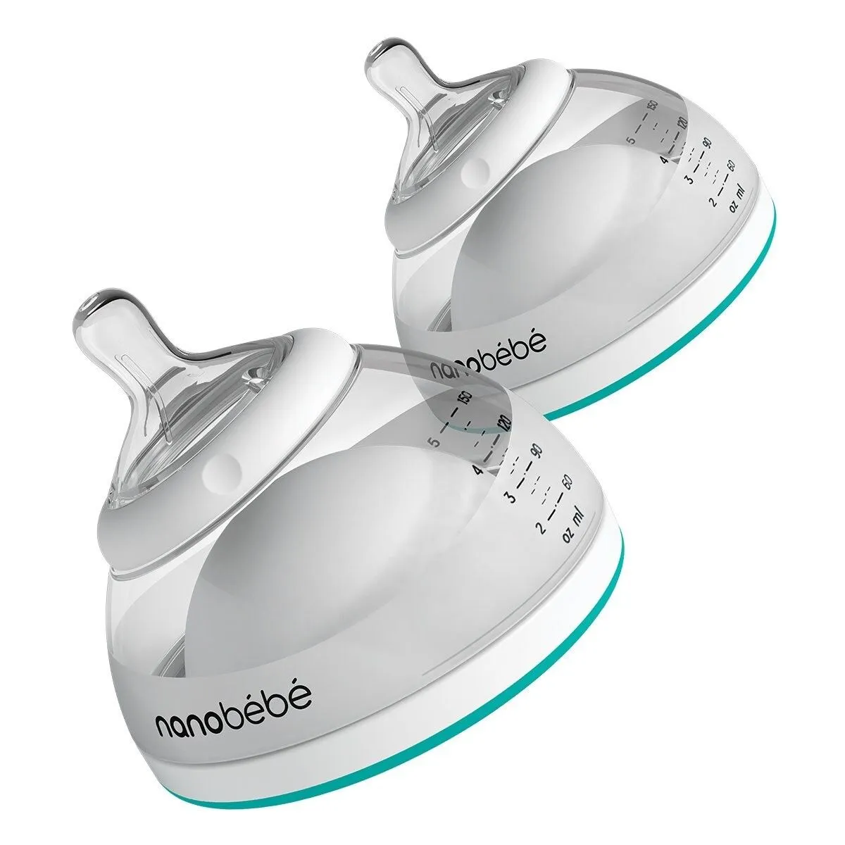 Nanobébé Breastmilk Feeding Bottle Twin Pack Teal 150ml