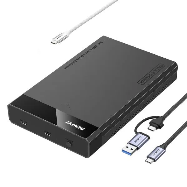 BENFEI 00410K Dual USB 2.5/3.5" SATA III HDD/SSD External Enclosure-BK