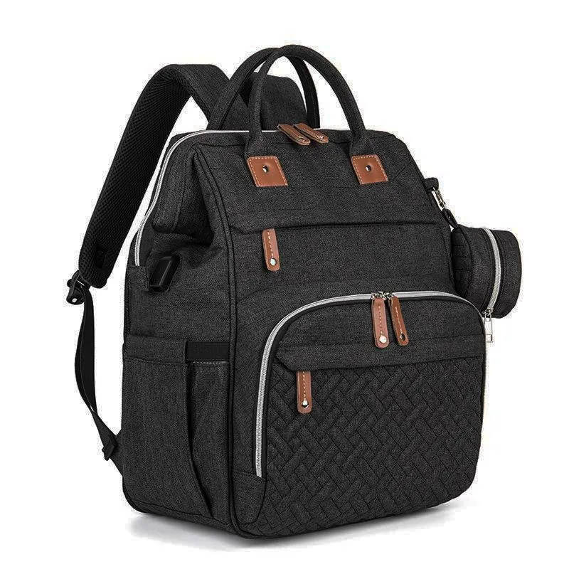 Multifunction Travel Back Pack Diaper Storage Bag - Black