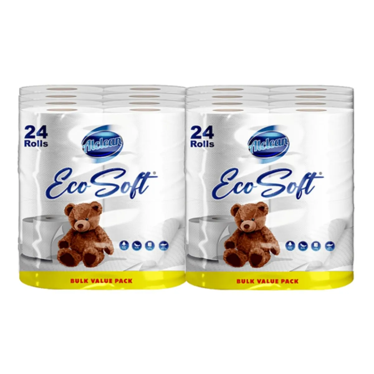 EcoSoft Alclean Toilet Paper 1-Ply (2 x 24 Pack)