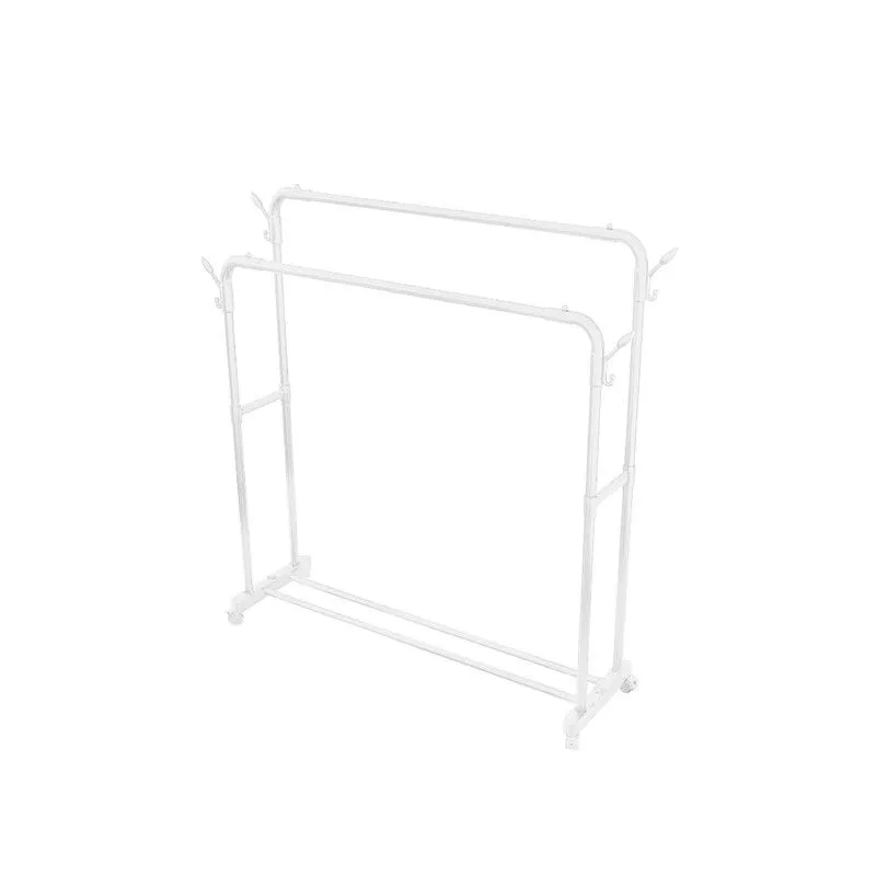 Simple Trending Clothing Clothes Rack Double Rods Clothing Rack - White