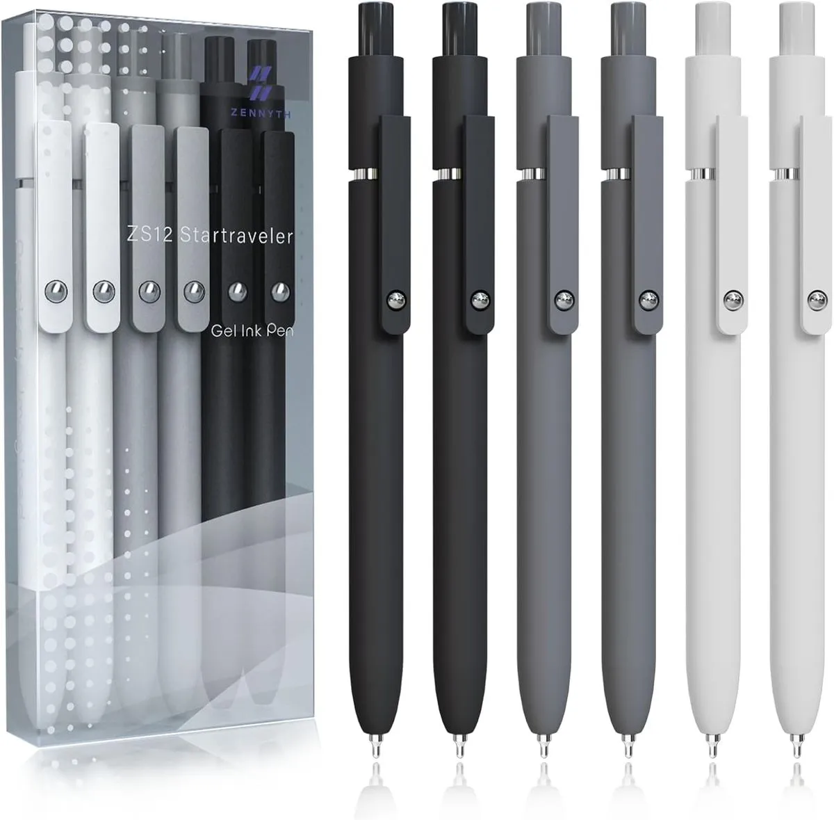 Gel Pens 6-Pack | 0.5mm Fine Point | Exam Approved | School & Office