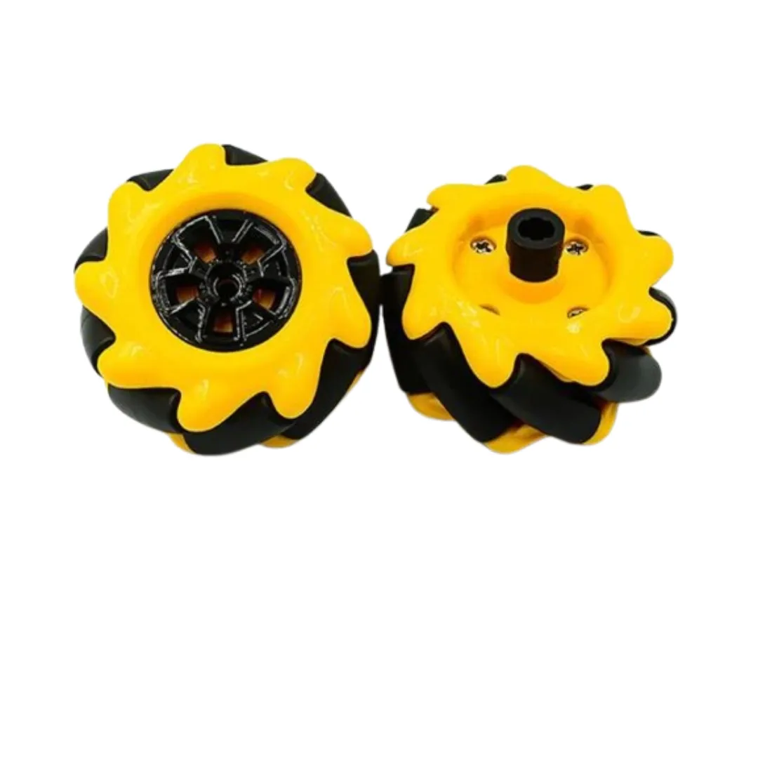 60mm Mecanum Wheels (1 Left + 1 Right) for Omni-Directional Movement