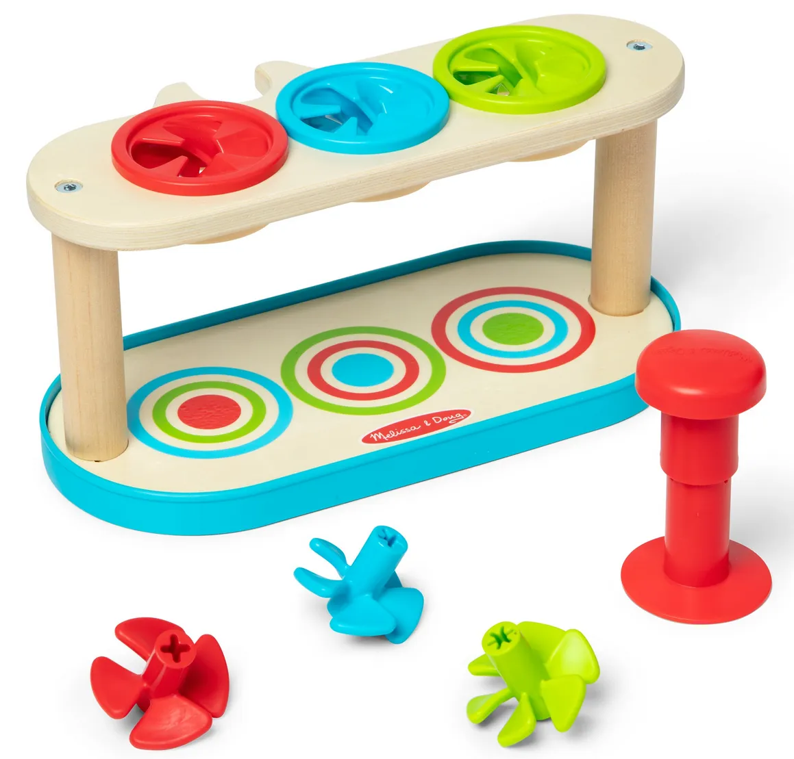 Melissa & Doug Match & Push Spinning Tops (Developmental Toy)