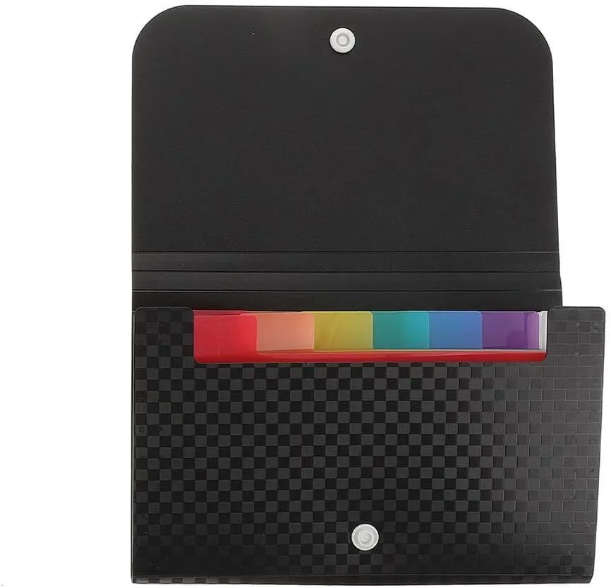 Portable A6 Accordion File Organizer Folder with 13 Color-Coded Dividers,