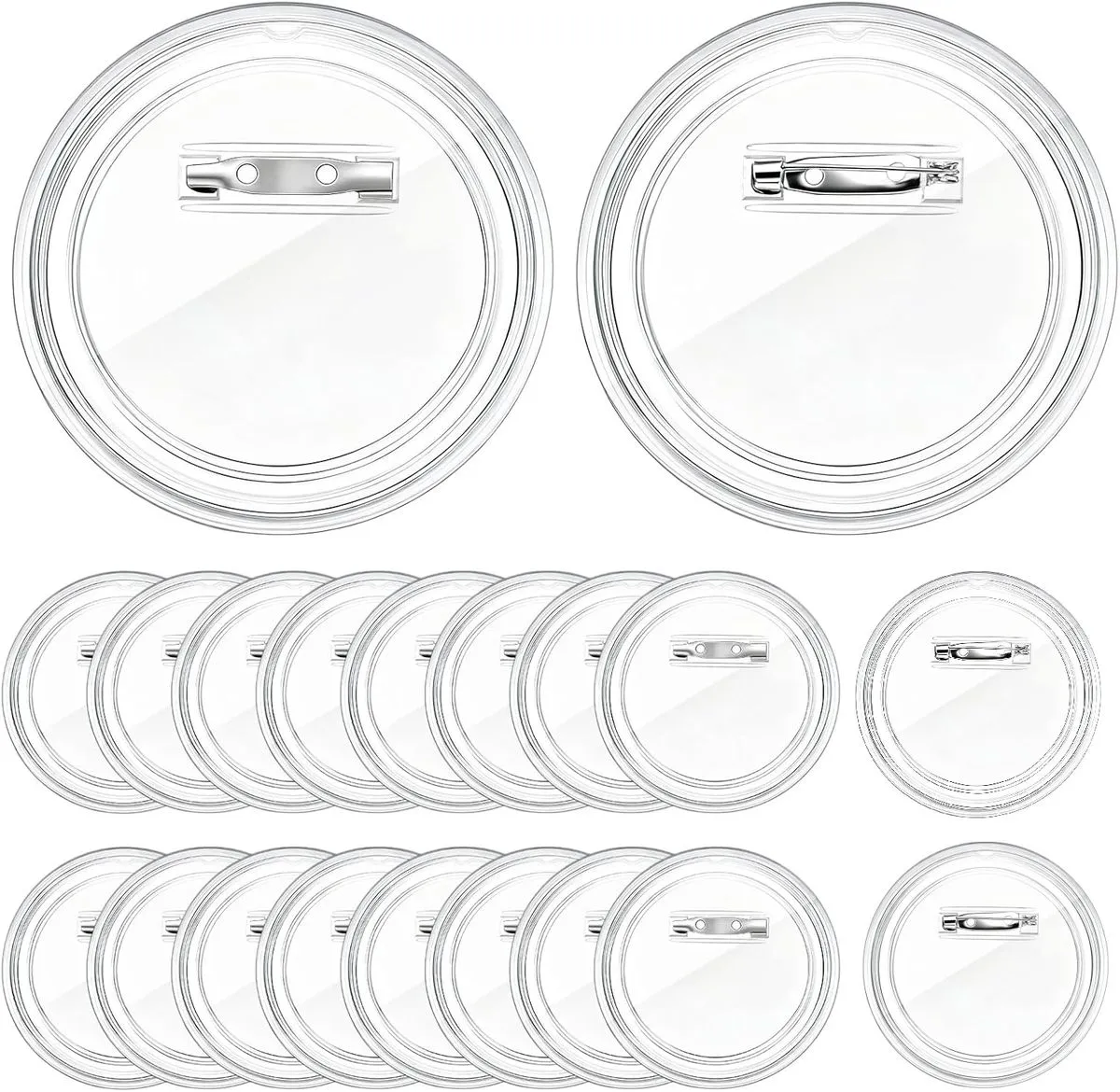 20PCS 3 Inch Clear Acrylic Buttons Pins DIY Custom Design Events Badges