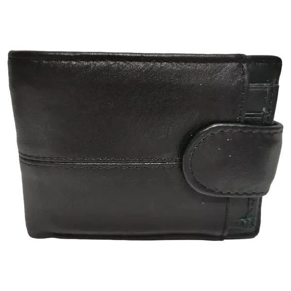 Men's Genuine Leather Bifold Wallet for 7 Cards + SD Memory Card holder - Black