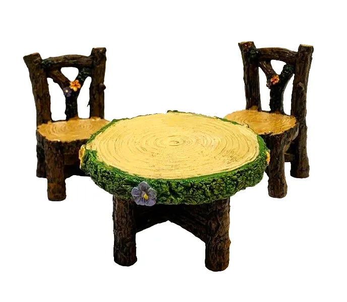Fairy Garden Table and 2 Chairs - 20cm