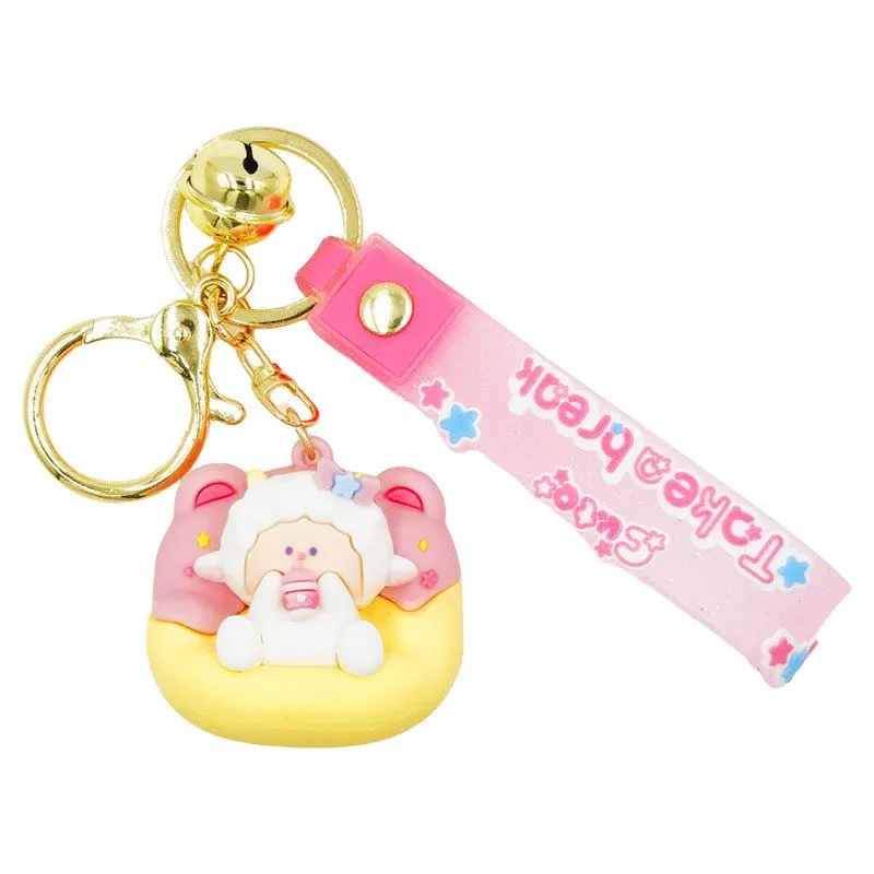 Cartoon Couch Animal - Lamb Keychain