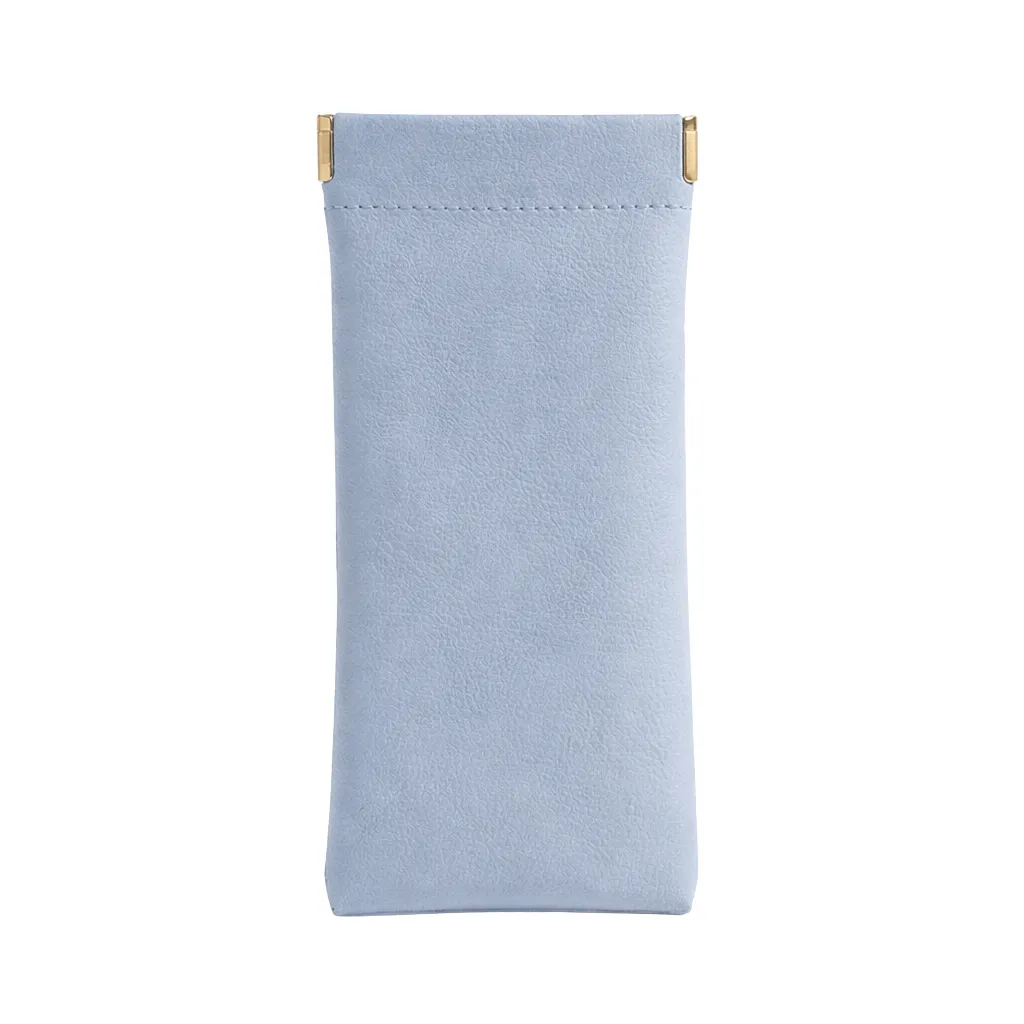 Slim Leather Eyeglasses Pouch - Blue