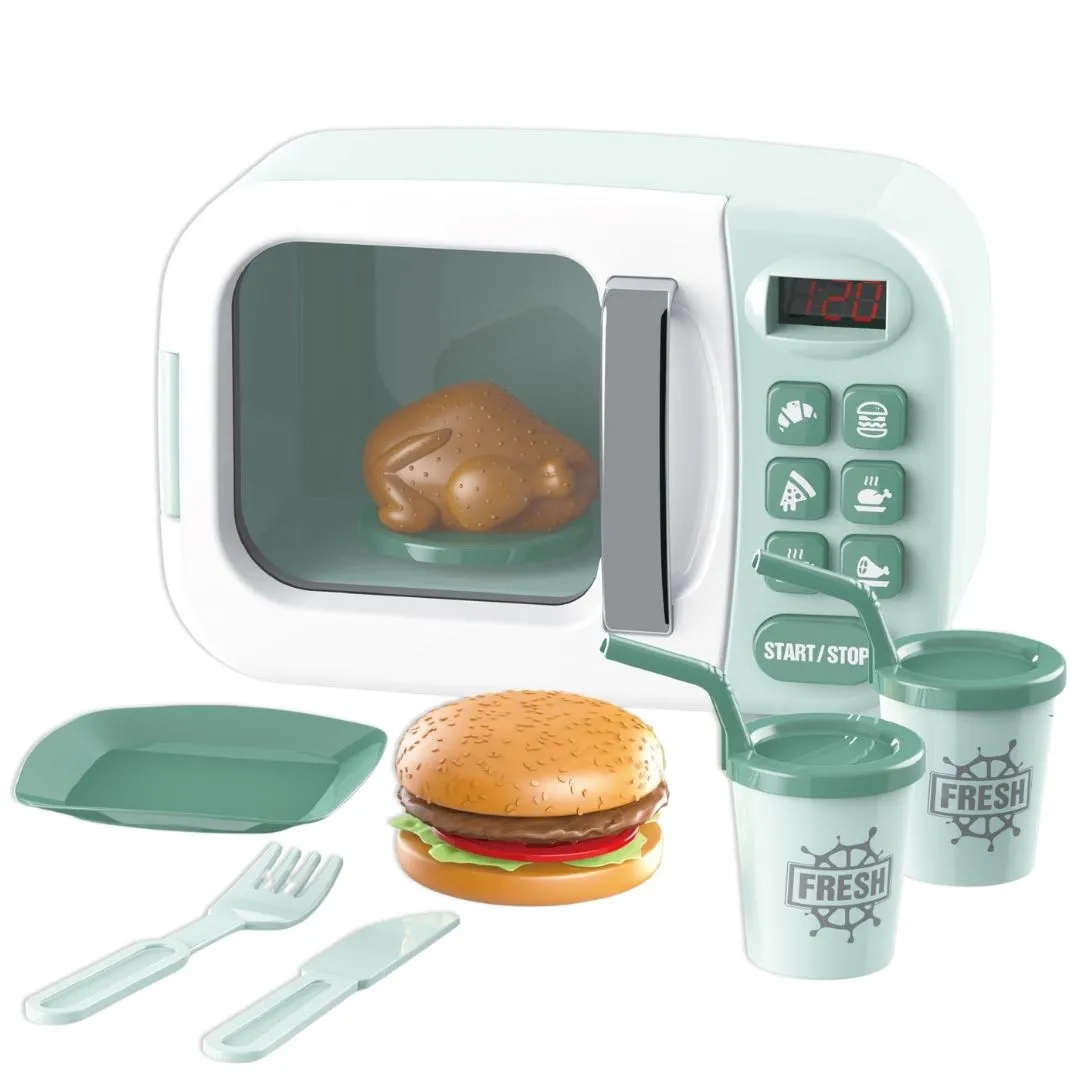 TEETO TOYS Mini Kitchen Microwave Toy - Appliances Pretend Playset - Toys for Girls