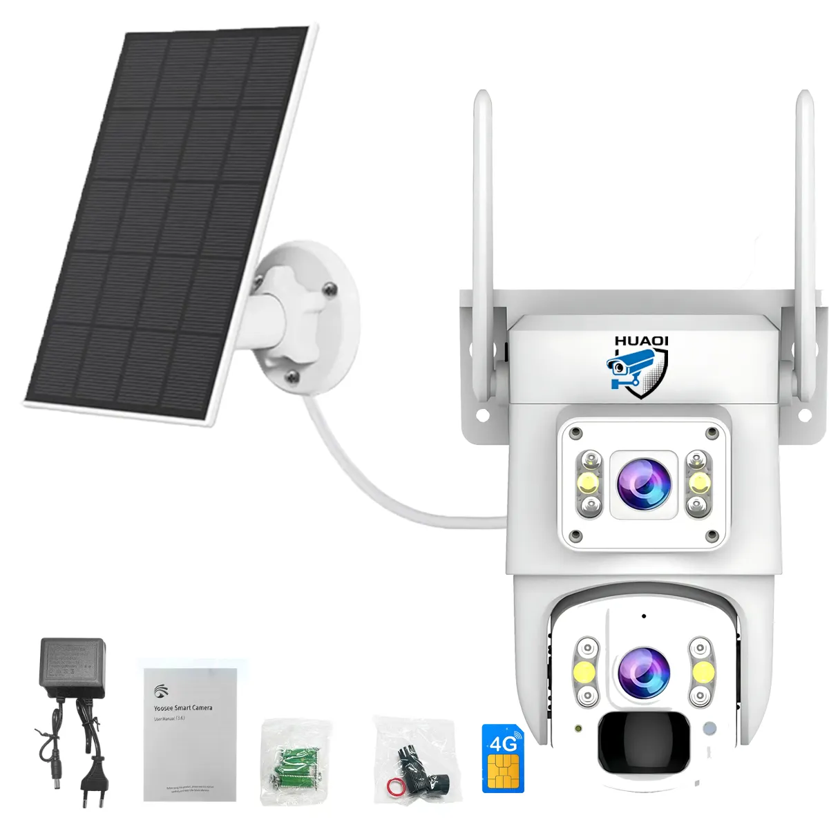 8MP 4G Outdoor Security Cameras with 2.5K Solar Panel HUAOI