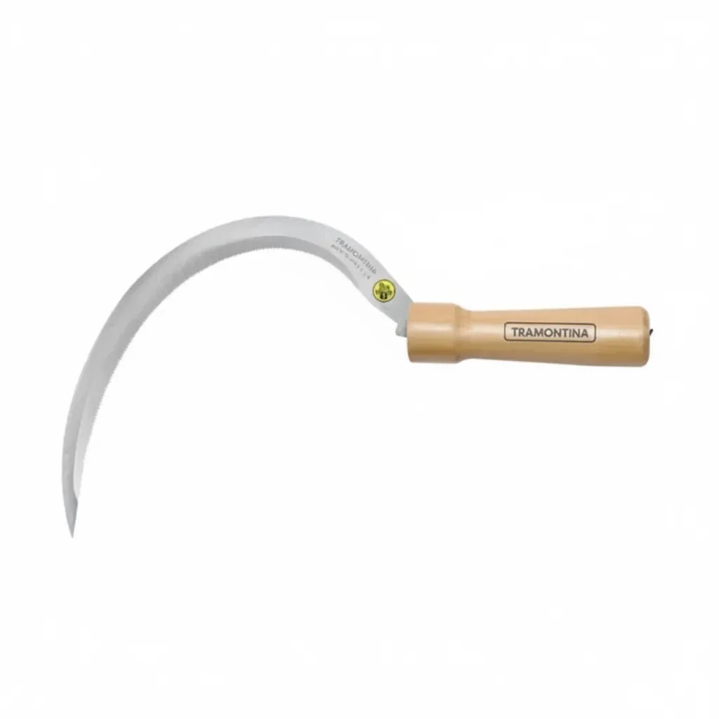 Tramontina Curved Grass Hook Sickle with Wooden Handle