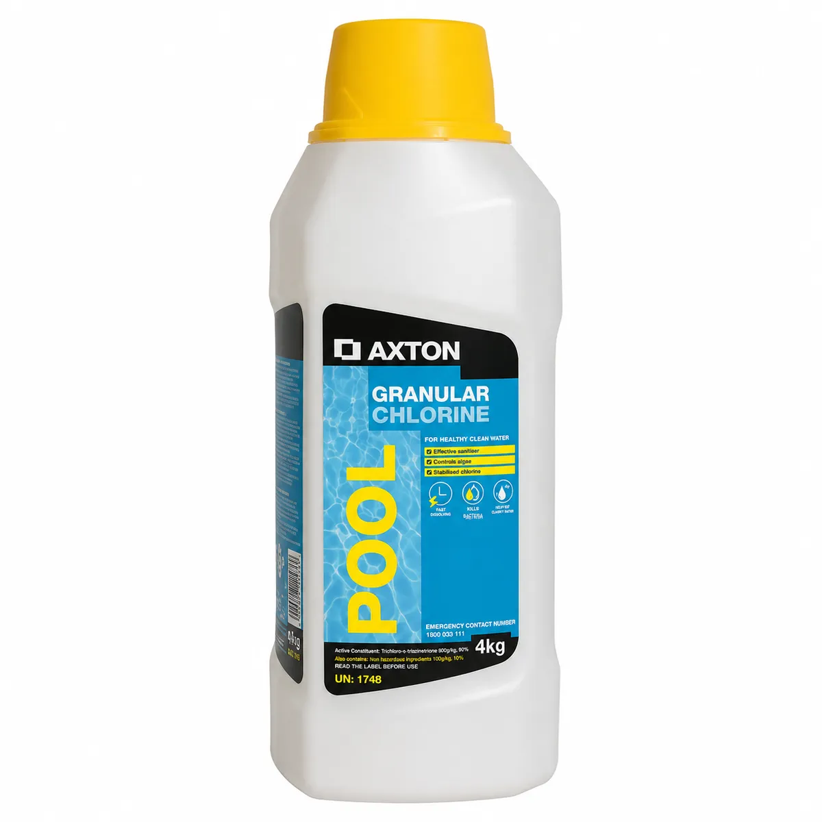 Axton Granular Pool Chlorine 4kg Fast Dissolving Swimming Pool Sanitiser