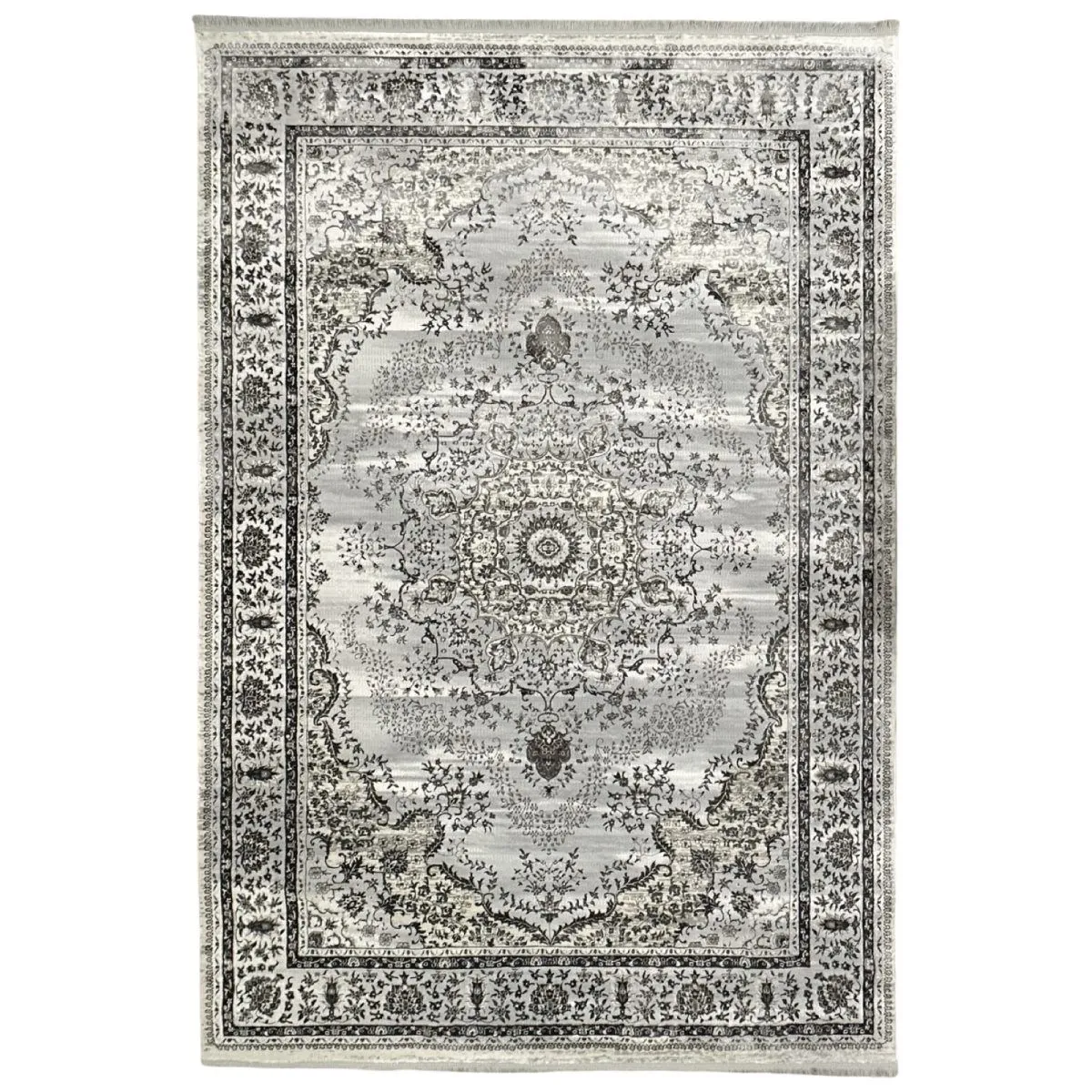 Classic Persian Tabriz Eternal Style MachineWoven Soft Grey Area Rug/Carpet