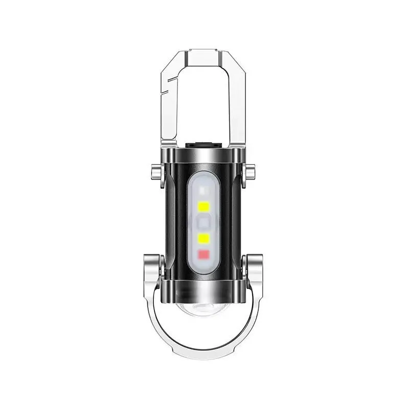 Mini LED Keychain Flashlight - 7 Modes, COB Bright, Rechargeable Pocket