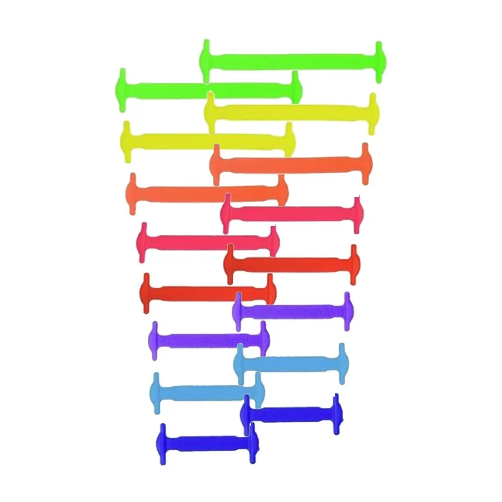 Colourful Silicone Elastic No Tie Shoe Laces