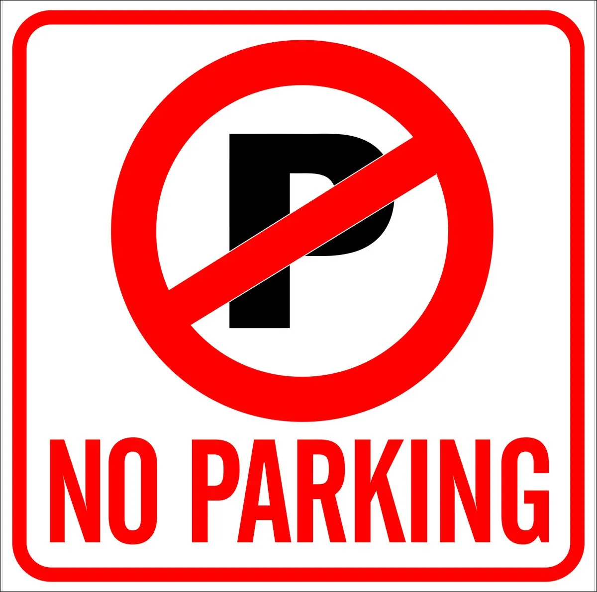 No Parking Sign 44x44cm