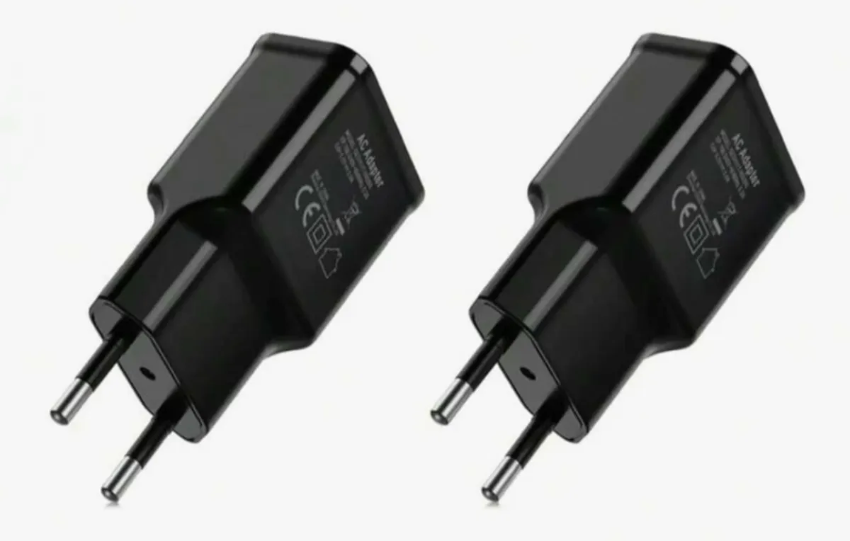 2 Pack Universal Fast Charging Power Wall Adapter USB Type A - Black
