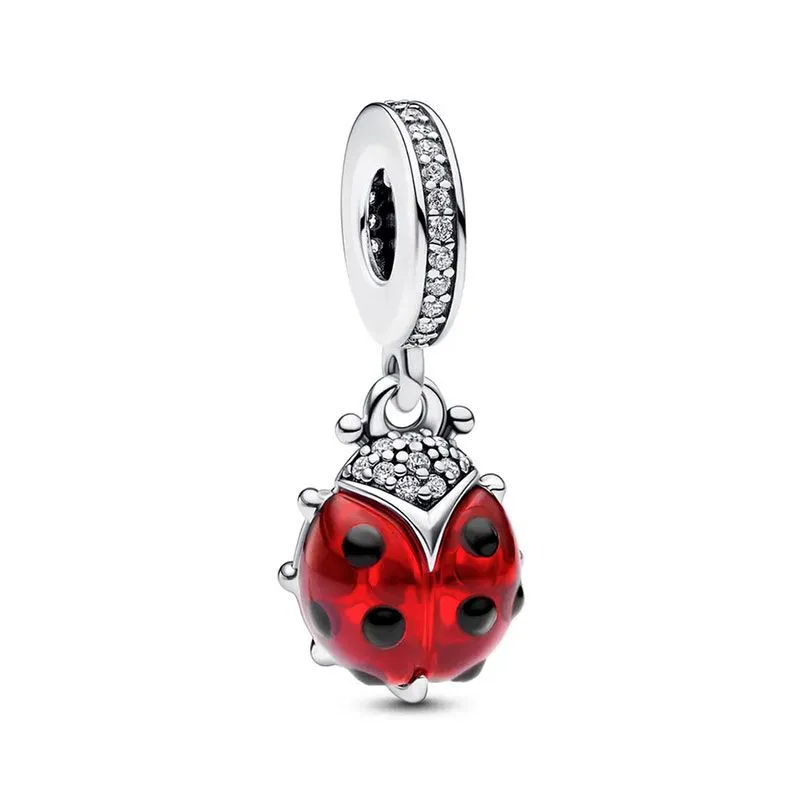 925 Sterling Silver Beautiful Lady Bug Bracelet Charm - Pendant