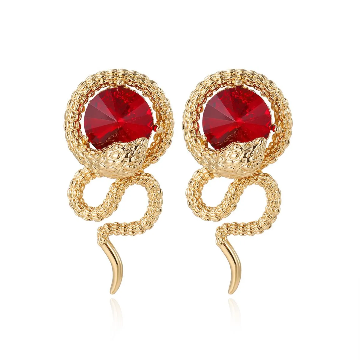 Snake-inspired stud earrings