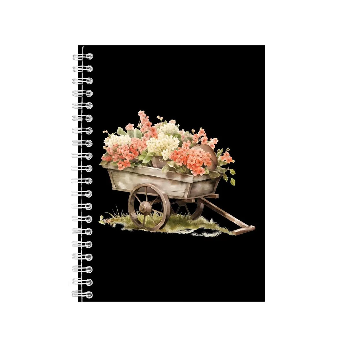 Wheelbarrow A5 Notebook Spiral Lined Trendy Notepad Spring Idea 393