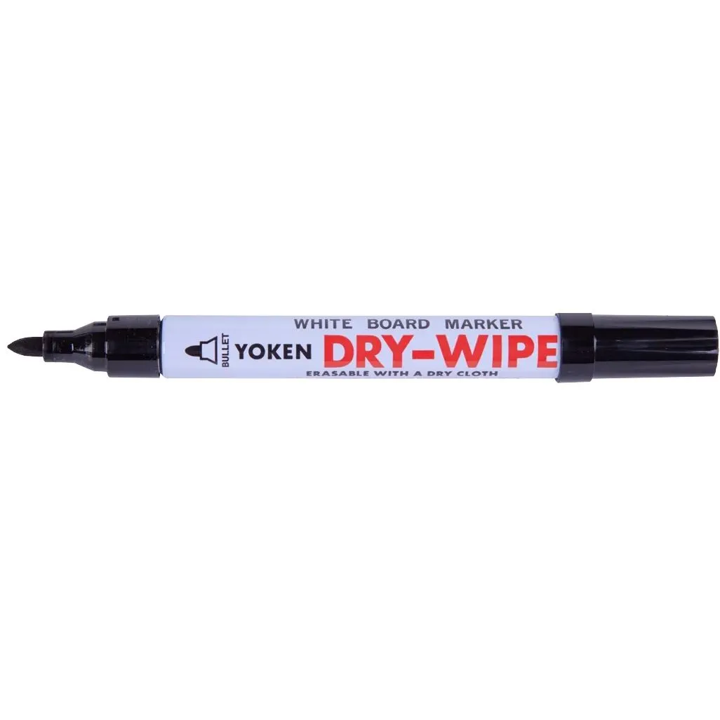 Black Yoken Whiteboard Marker Fine Bullet Point x4