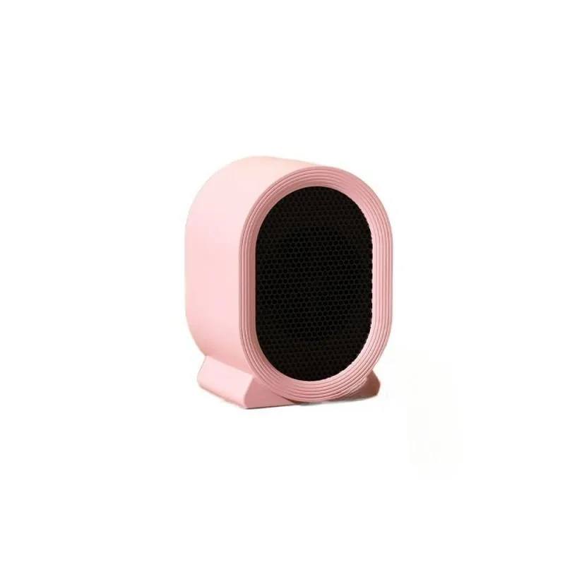 Mini Tower PTC Space Heater - Quiet Desktop Fan Heater for Home & Office - Pink