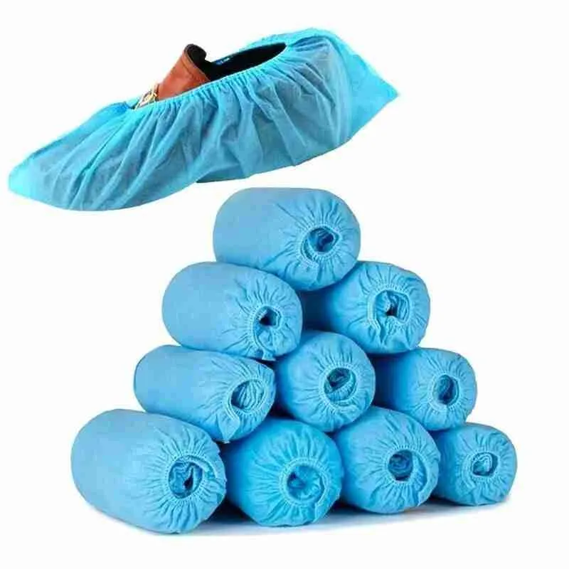 Non-Woven Shoe Covers - 5 Packs of 100 (Blue)