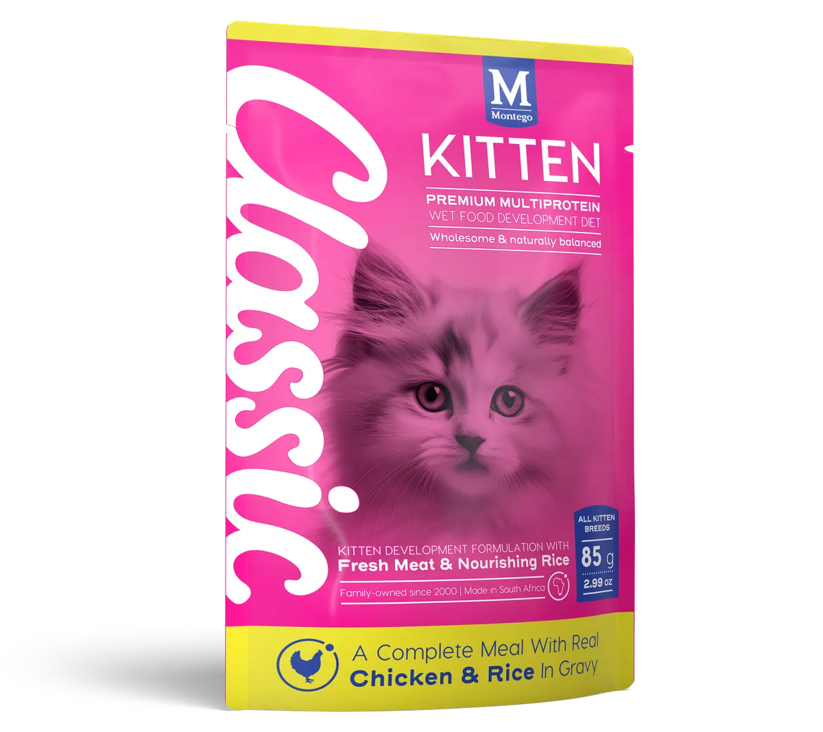 Montego Classic - Kitten Wet Food Chicken & Rice in Gravy 85 g (Pack of 36)