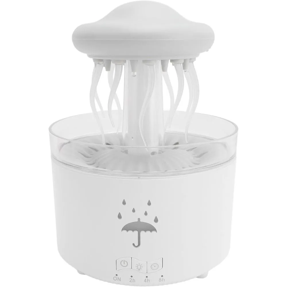 Humidifier for Bedroom, Rotating Umbrella Diffuser with Rain Drop Effect LED