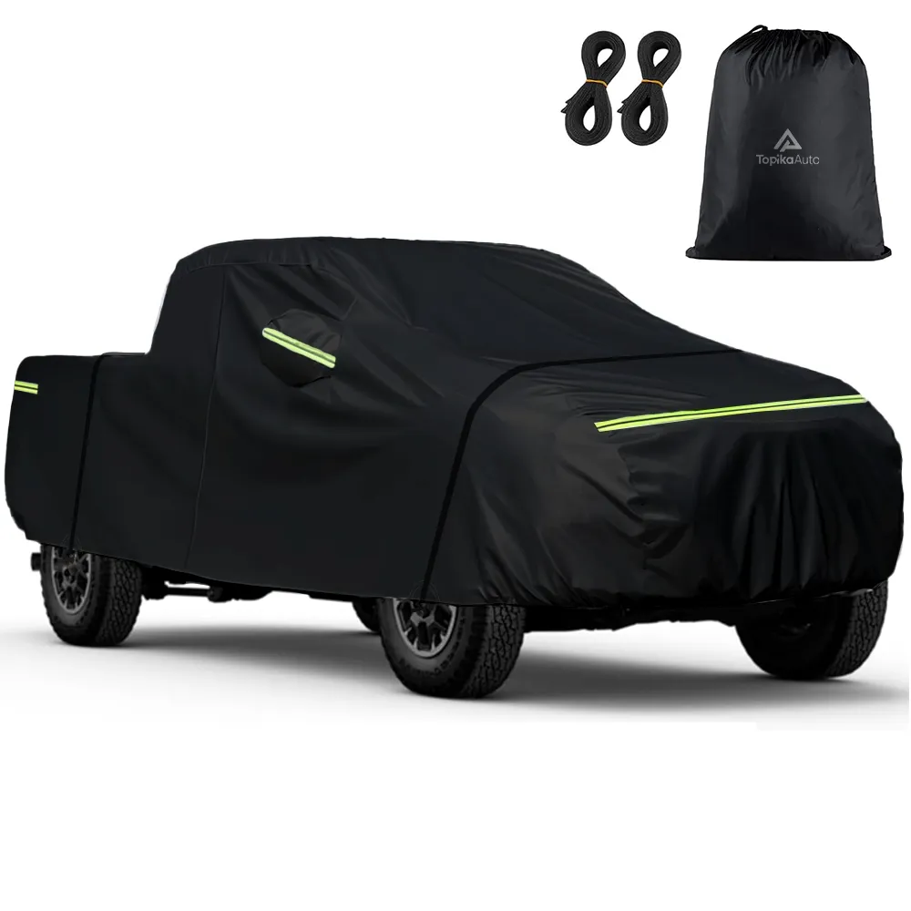 TopikaAuto Car Cover Waterproof All Weather for Bakkies Pickups Trucks Vans - Black: D1（550x200x190…