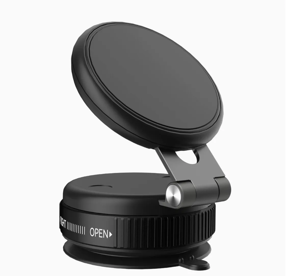 Powerful Vacuum Suction Car Phone Holder - Black
