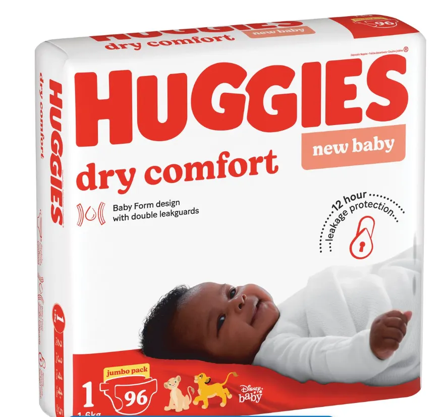 Huggies Dry Comfort Nappies Size 1 Jumbo 96's
