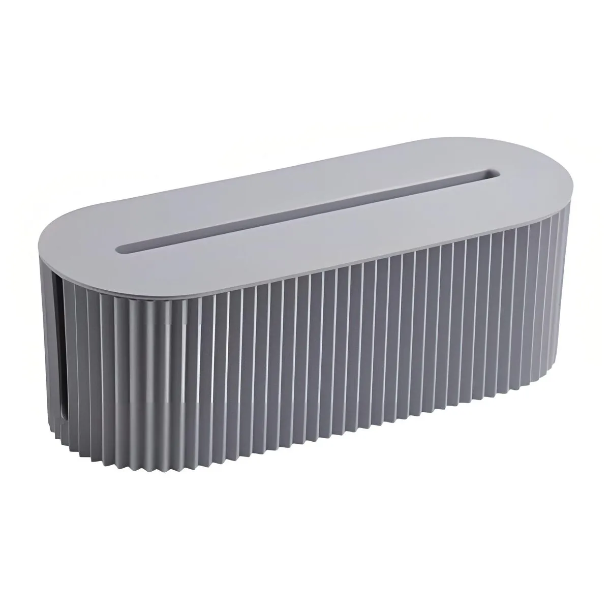 Grey Cable Management Box - Stylish Storage for Wires & Power Strips