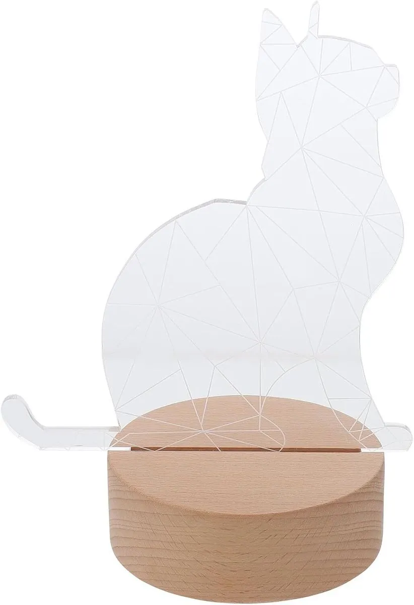 LED Cat Night Light 3D Table Lamp Cute Animal Nightlight for Bedroom