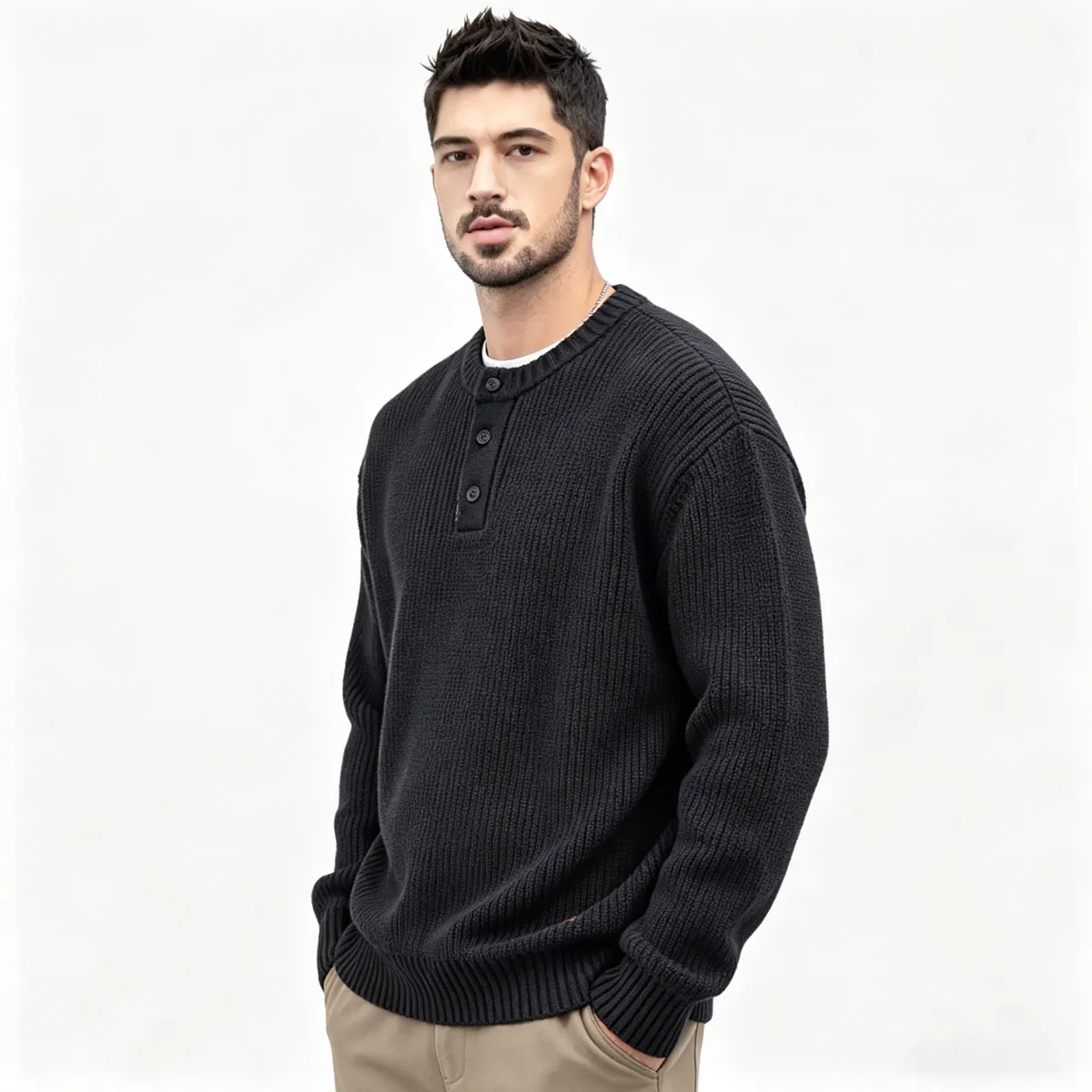 Sydney Long Sleeve Pullover Crewneck Sweater for Casual