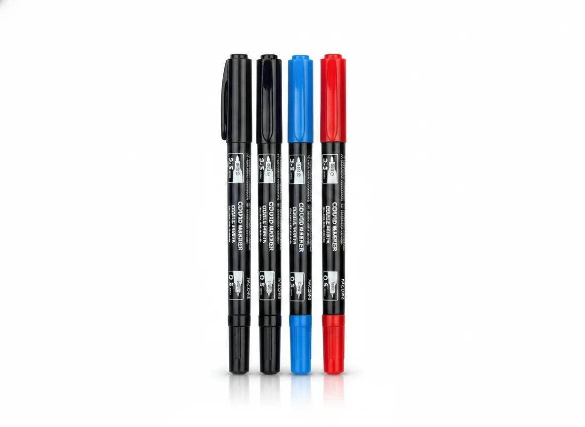 1Pack Permanent Markers 4Pcs Dual Tip Fine 0.5mm CD/DVD Marker Set