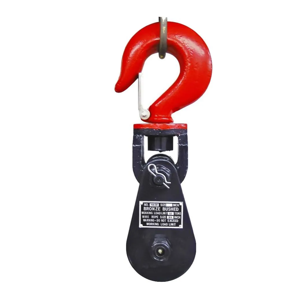 Tool Single Rotating Plate Sided Snatch Block Winch Reel With Hook -25cm