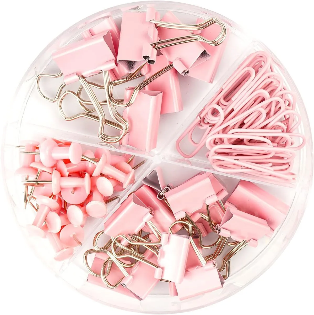 97 PCS Office Supplies for Women, Paper Clips, Binder Clips and Push Pins