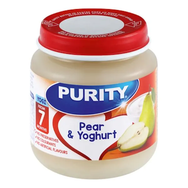 Purity Second Foods - Pears & Yoghurt 6x125ml Pack