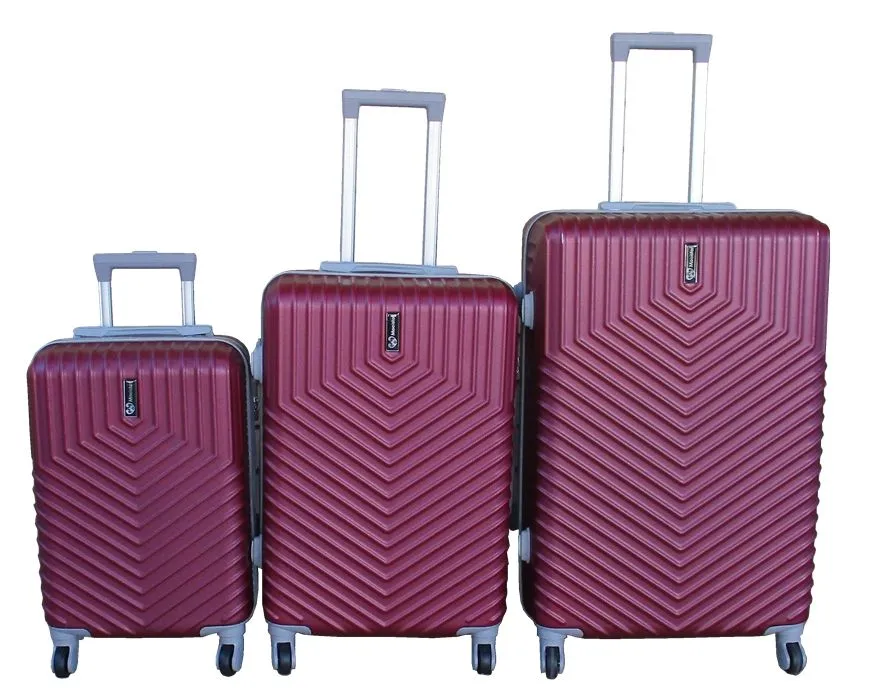 3-Piece Travel Luggage Suitcase Bag Set-Stylish, and Convenient - Maroon