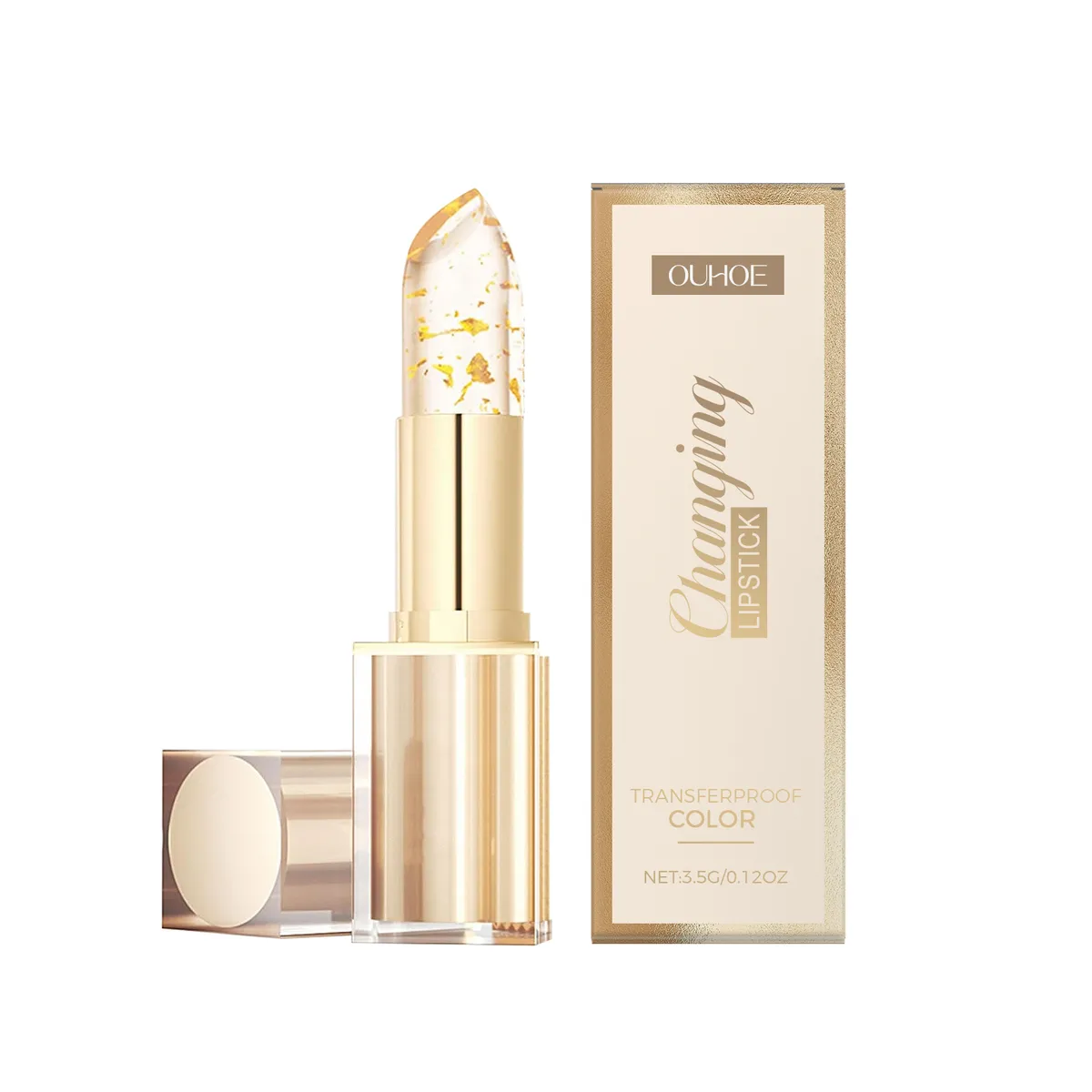 Gold Foil Color-Changing Nourishing Lip Balm Hydrating Gloss Lipstick