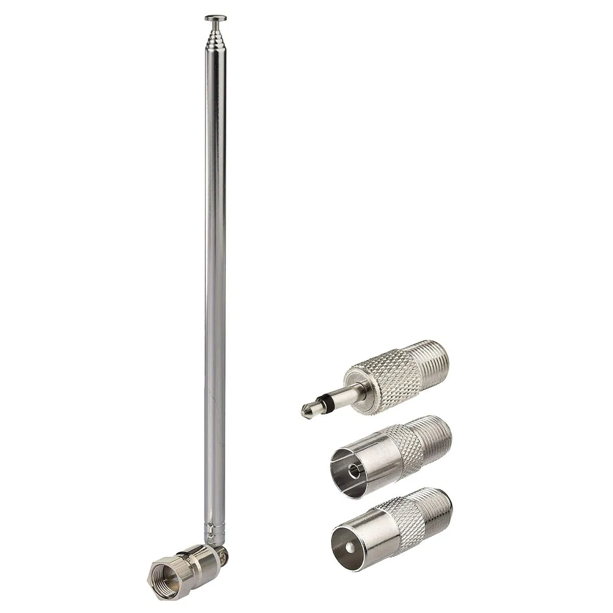 FM Radio Telescopic Antenna Kit - F-Type Male Connector (75 Unbalanced)